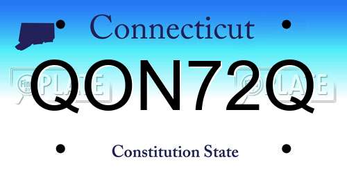 QON72Q Connecticut License Plate