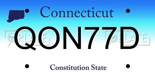 QON77D Connecticut License Plate