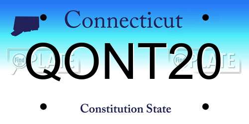 QONT20 Connecticut License Plate