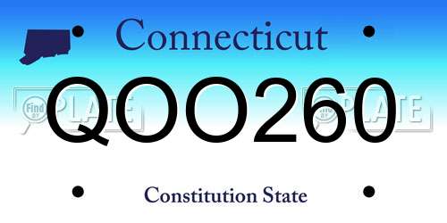 QOO260 Connecticut License Plate