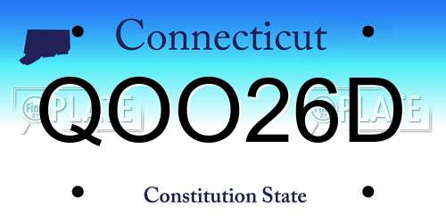 QOO26D Connecticut License Plate