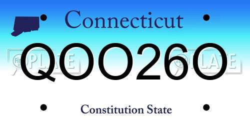 QOO26O Connecticut License Plate