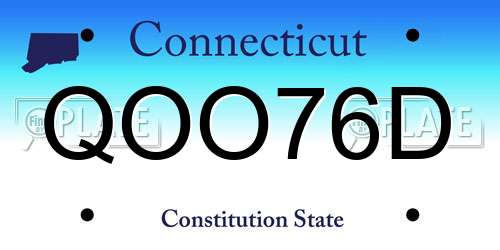 QOO76D Connecticut License Plate