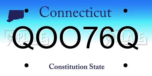 QOO76Q Connecticut License Plate