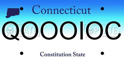 QOOOIOC Connecticut License Plate