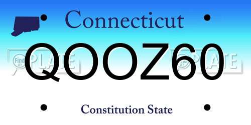 QOOZ60 Connecticut License Plate