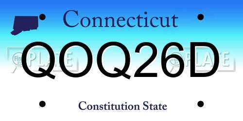 QOQ26D Connecticut License Plate