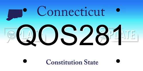 QOS281 Connecticut License Plate