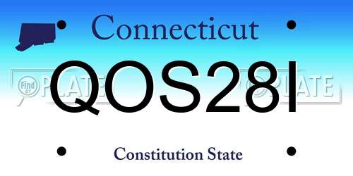 QOS28I Connecticut License Plate