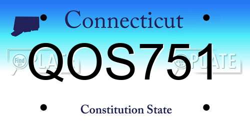 QOS751 Connecticut License Plate