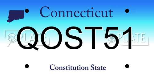 QOST51 Connecticut License Plate