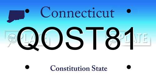 QOST81 Connecticut License Plate