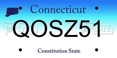 QOSZ51 Connecticut License Plate