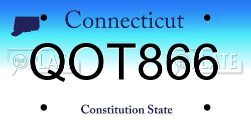 QOT866 Connecticut License Plate