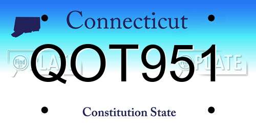 QOT951 Connecticut License Plate