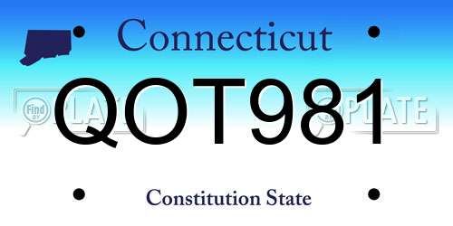 QOT981 Connecticut License Plate