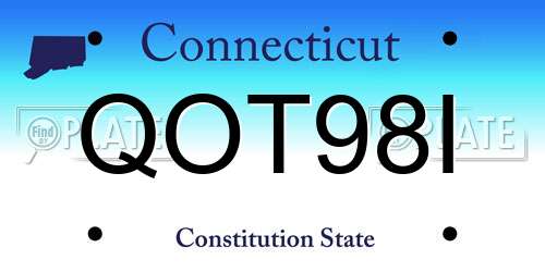 QOT98I Connecticut License Plate