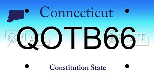 QOTB66 Connecticut License Plate