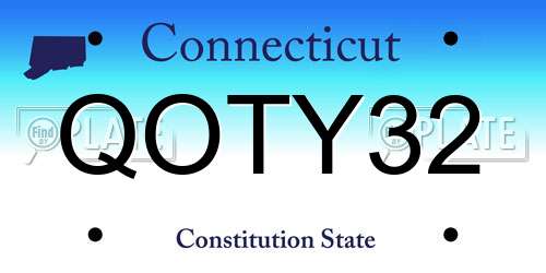 QOTY32 Connecticut License Plate