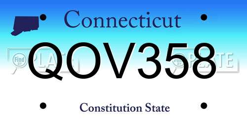 QOV358 Connecticut License Plate