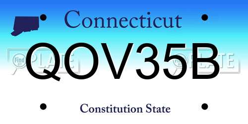 QOV35B Connecticut License Plate
