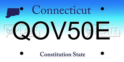 QOV50E Connecticut License Plate