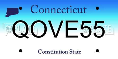 QOVE55 Connecticut License Plate