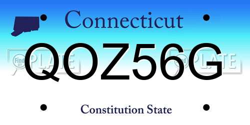 QOZ56G Connecticut License Plate