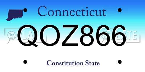 QOZ866 Connecticut License Plate