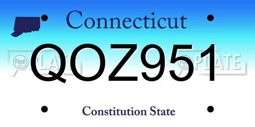 QOZ951 Connecticut License Plate