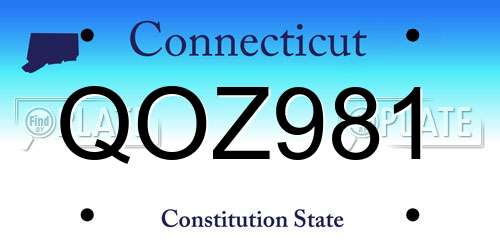 QOZ981 Connecticut License Plate