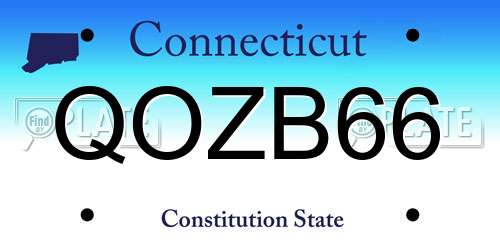 QOZB66 Connecticut License Plate