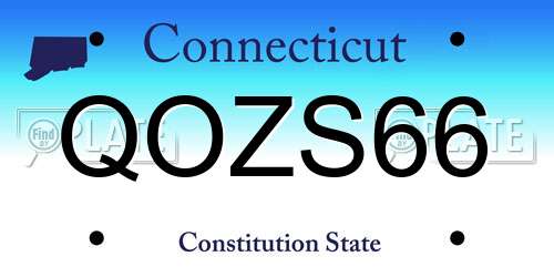QOZS66 Connecticut License Plate