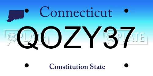 QOZY37 Connecticut License Plate