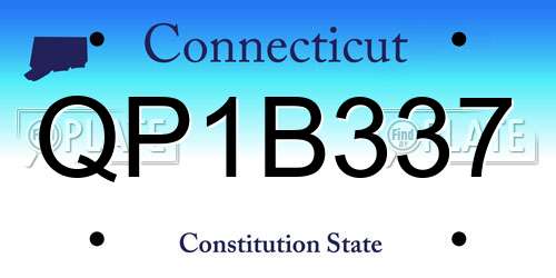 QP1B337 Connecticut License Plate