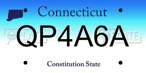 QP4A6A Connecticut License Plate