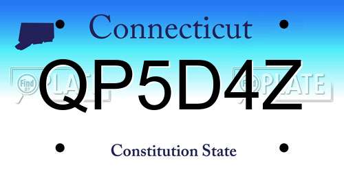 QP5D4Z Connecticut License Plate