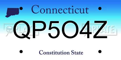 QP5O4Z Connecticut License Plate