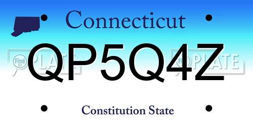 QP5Q4Z Connecticut License Plate