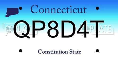 QP8D4T Connecticut License Plate