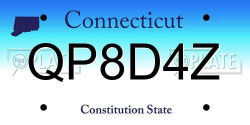 QP8D4Z Connecticut License Plate