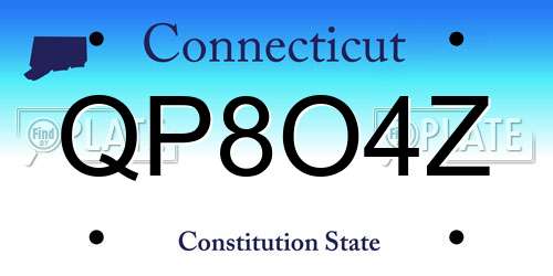 QP8O4Z Connecticut License Plate