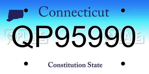 QP95990 Connecticut License Plate
