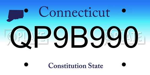 QP9B990 Connecticut License Plate
