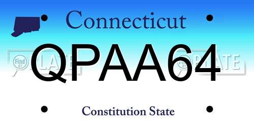 QPAA64 Connecticut License Plate