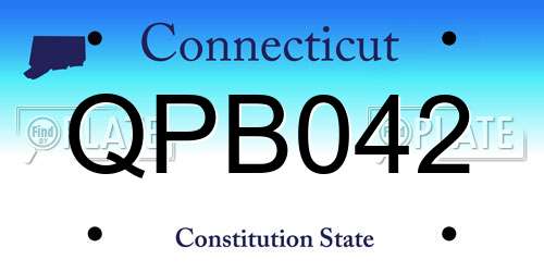 QPB042 Connecticut License Plate