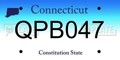 QPB047 Connecticut License Plate