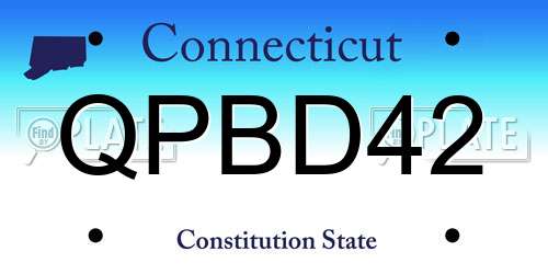 QPBD42 Connecticut License Plate