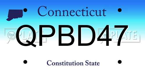 QPBD47 Connecticut License Plate