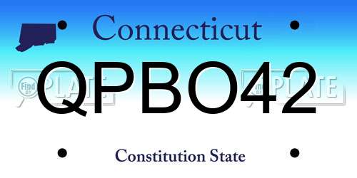 QPBO42 Connecticut License Plate